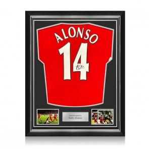 Xabi Alonso Back Signed Liverpool 2005 Football Shirt. Superior Frame