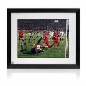 Xabi Alonso Signed Liverpool Photo: 2005 Istanbul Final. Framed