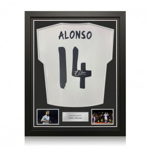 Xabi Alonso Signed Real Madrid 2022-23 Football Shirt. Standard Frame
