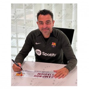Xavi Hernandez Signed Barcelona Stadium Sign
