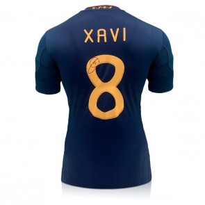  Xavi Hernandez Signed Spain 2010 Football Shirt