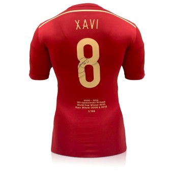Xavi Hernandez Signed Spain 2014-15 Football Shirt