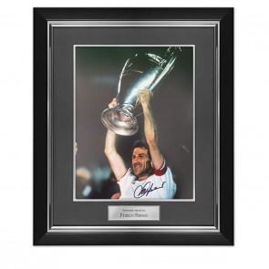 Franco Baresi Signed AC Milan Football Photo. Deluxe Frame