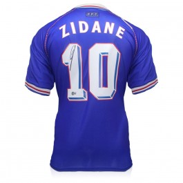 Zinedine Zidane Signed France 1998 Home Football Shirt. Mint Condition With Tags