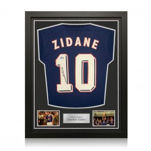 Zinedine Zidane Signed France 2022-23 Football Shirt. Standard Frame