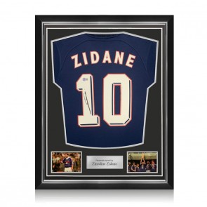 Zinedine Zidane Signed France 2022-23 Football Shirt. Superior Frame