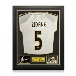 Zinedine Zidane Signed Real Madrid 2004-05 Home Football Shirt. Standard Frame