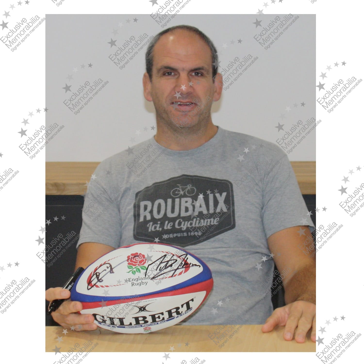 Martin Johnson Signing England Rugby Ball 