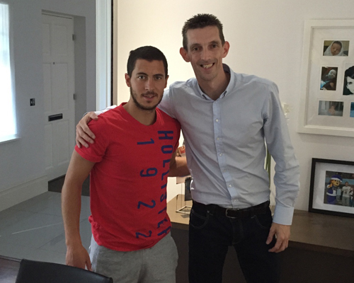 Eden Hazard with Exclusive Memorabilia Eden Hazard with Exclusive Memorabilia
