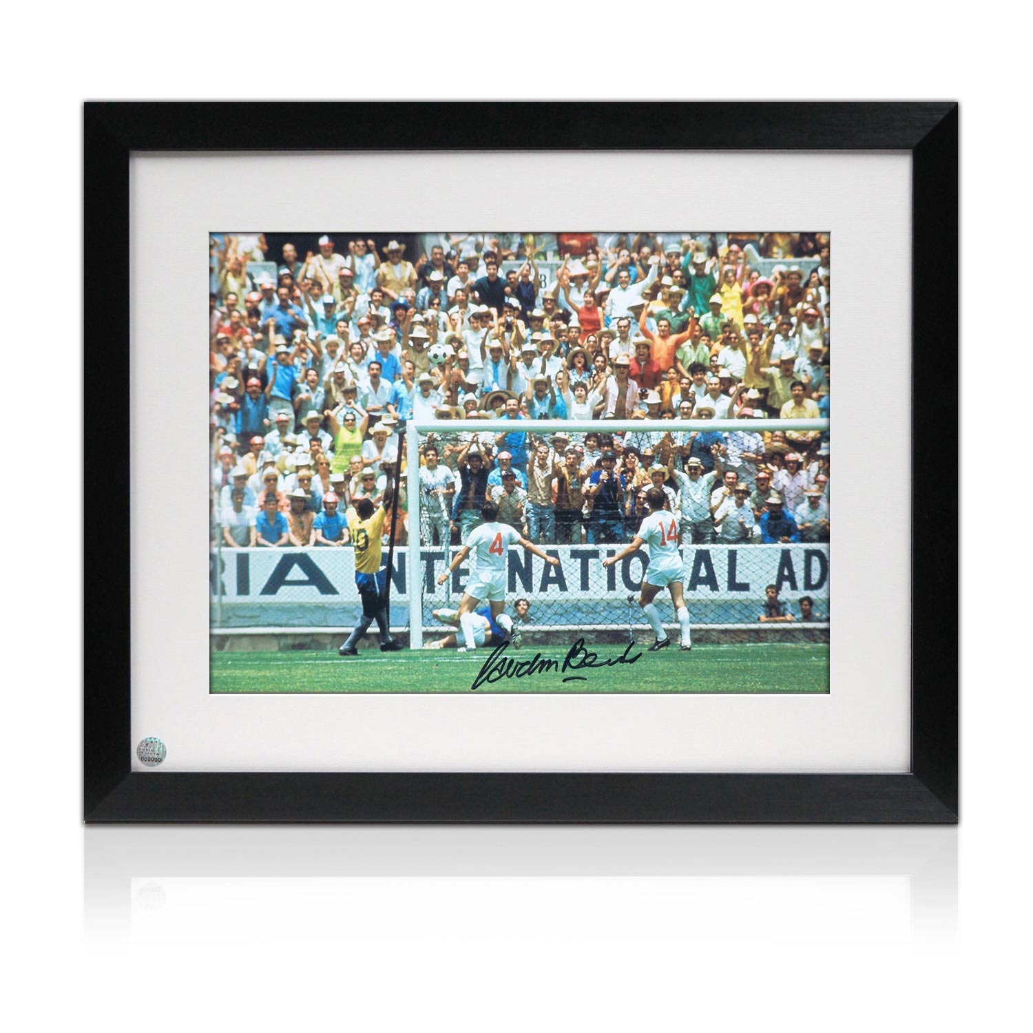 Gordon banks signed photo - the greatest save - pele